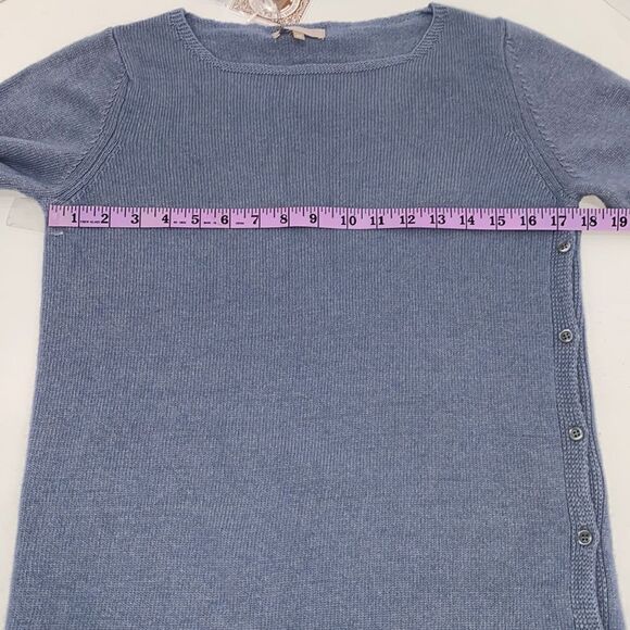 Benedetto B. Merino Wool Cashmere Blend Knit Sweater In Haze Blue NWT Size M - Picture 9 of 15